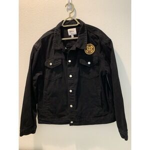 WESC Black Denim Jean Jacket Unisex Men's L Large Women's XL